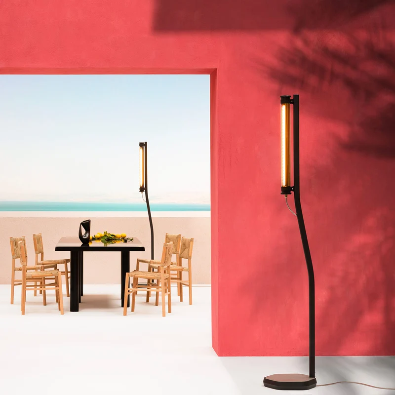 BODOM - Lampadaire LED étanche IP68 en acier, verre et béton, style industriel