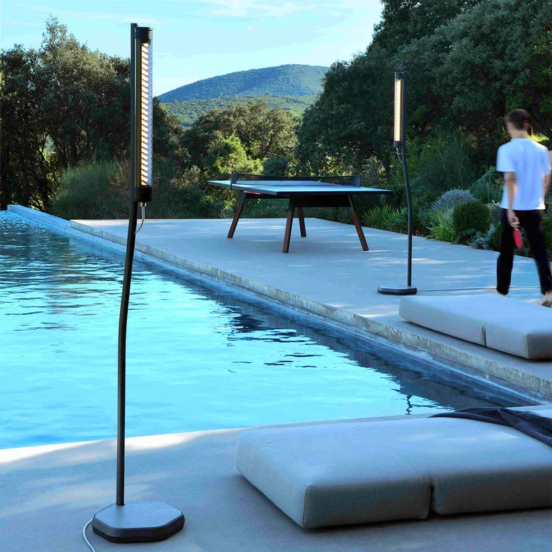 BODOM - Lampadaire LED étanche IP68 en acier, verre et béton, style industriel