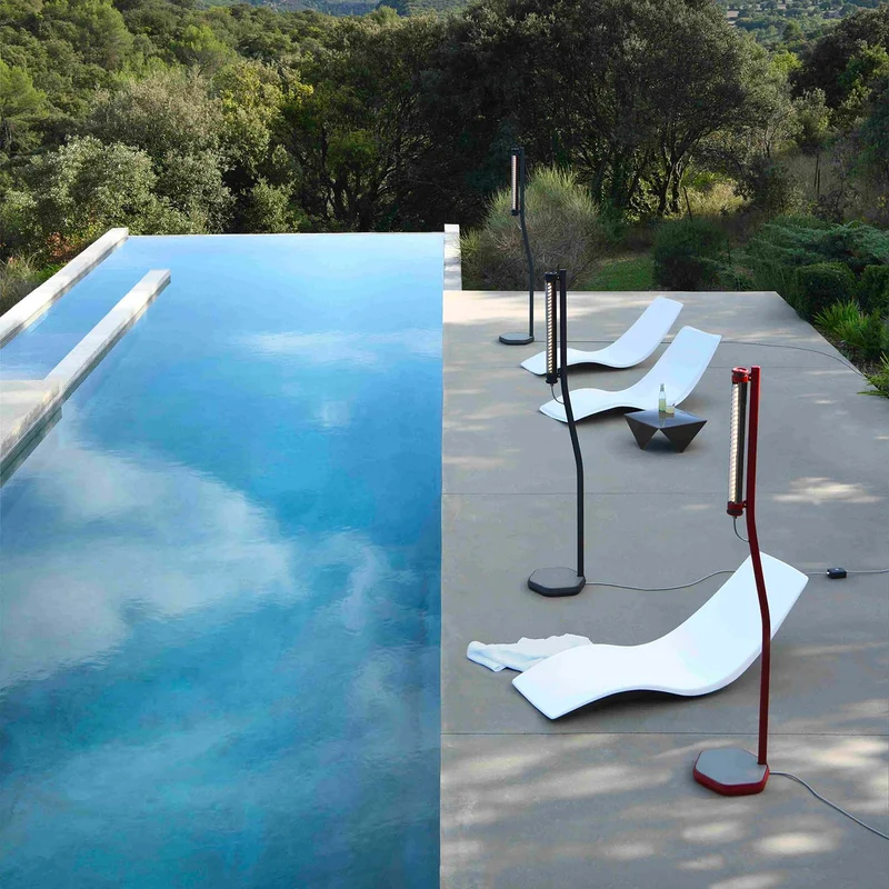 BODOM - Lampadaire LED étanche IP68 en acier, verre et béton, style industriel