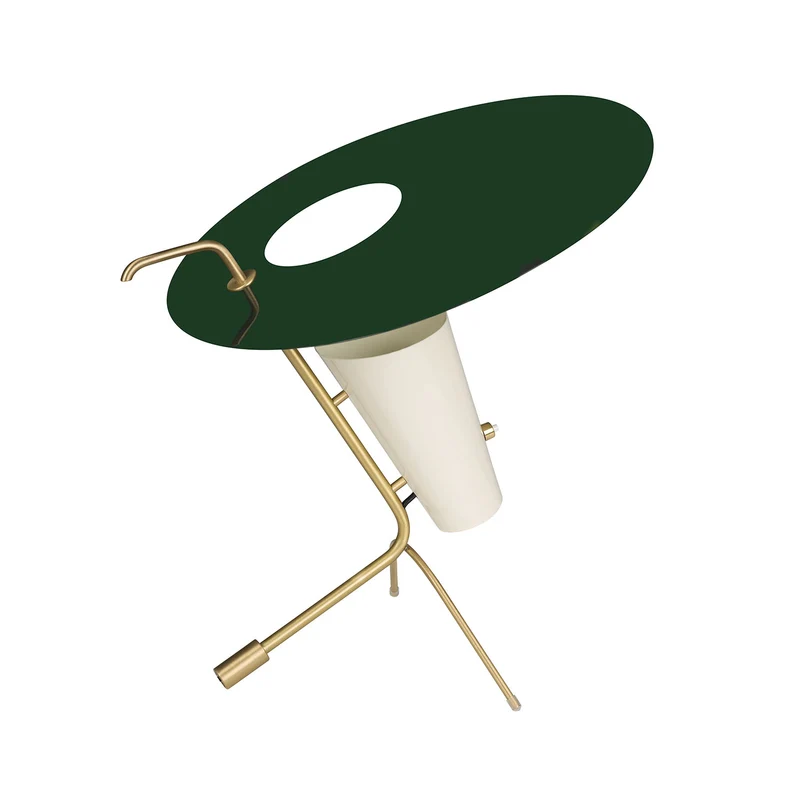G24 - Lampe à poser en acier et laiton, style vintage