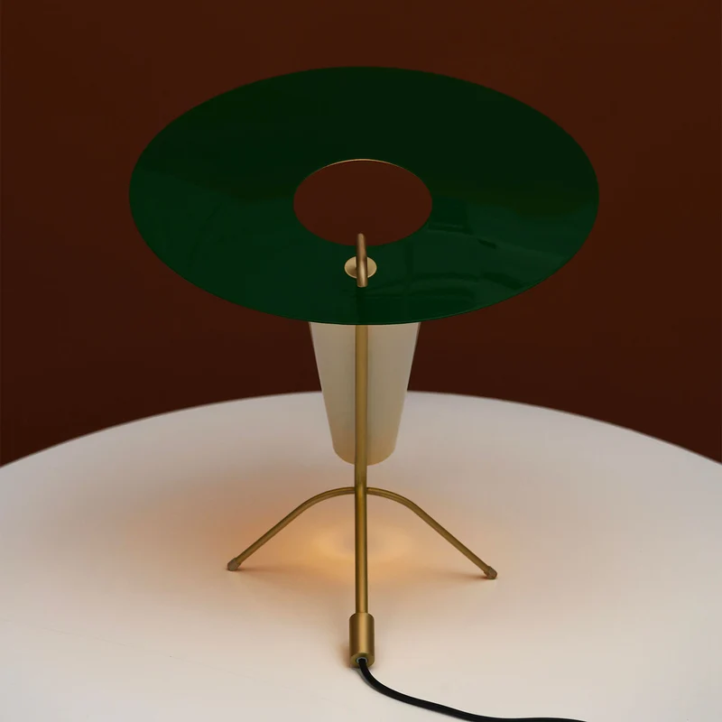 G24 - Lampe à poser en acier et laiton, style vintage