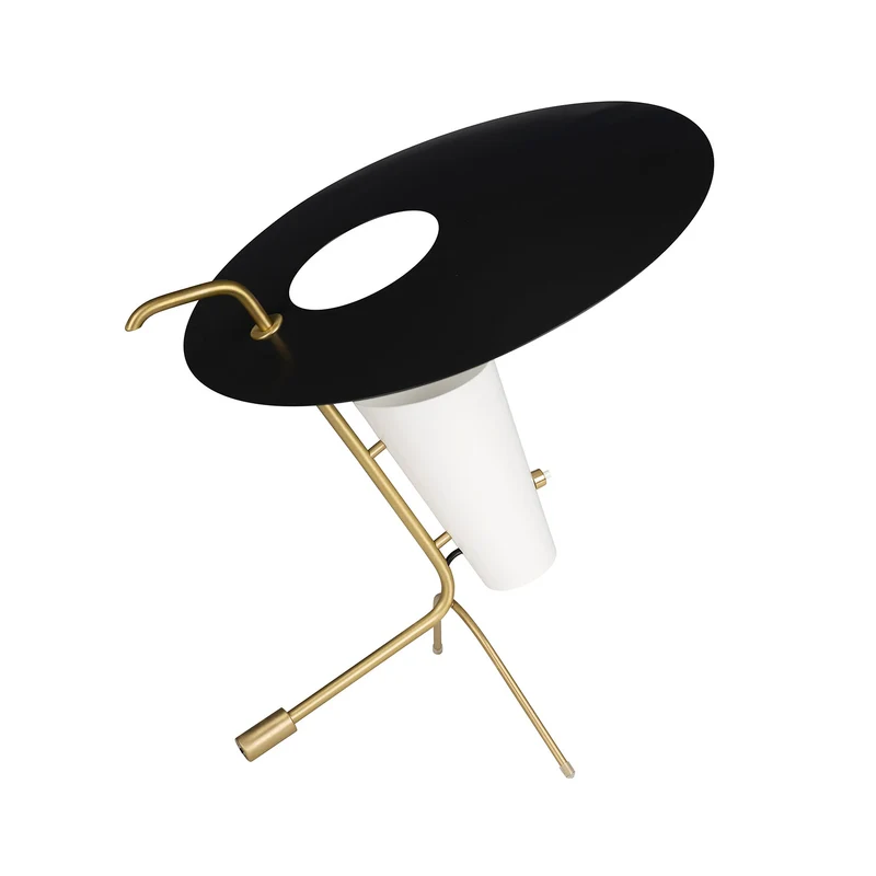G24 - Lampe à poser en acier et laiton, style vintage