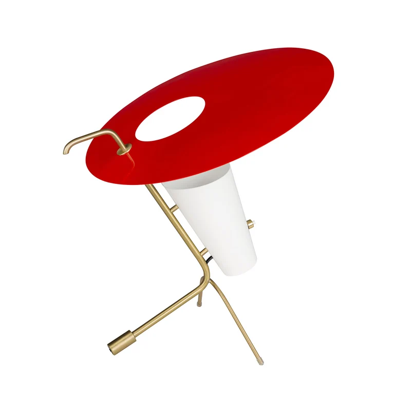 G24 - Lampe à poser en acier et laiton, style vintage