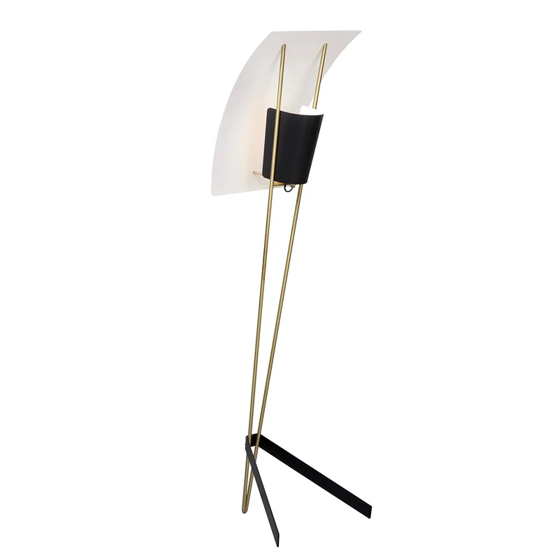 G30 - Lampadaire en acier et laiton, style vintage