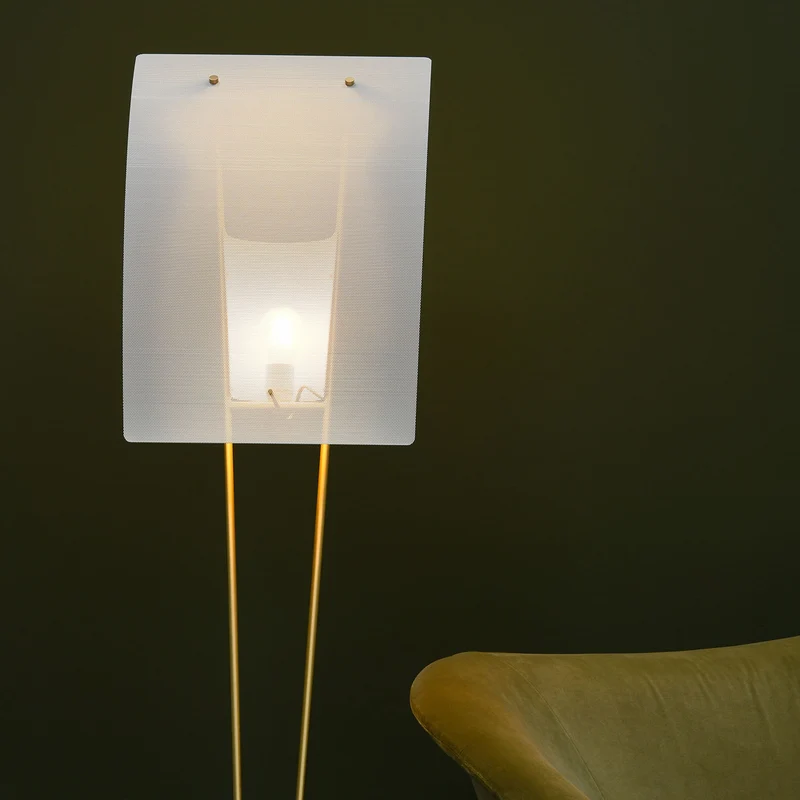 G30 - Lampadaire en acier et laiton, style vintage