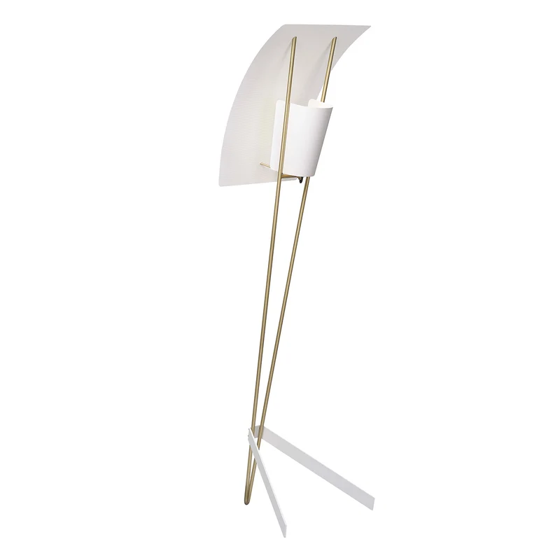 G30 - Lampadaire en acier et laiton, style vintage