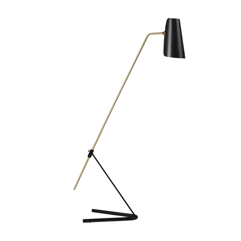 G21 - Lampadaire en acier et laiton, style vintage