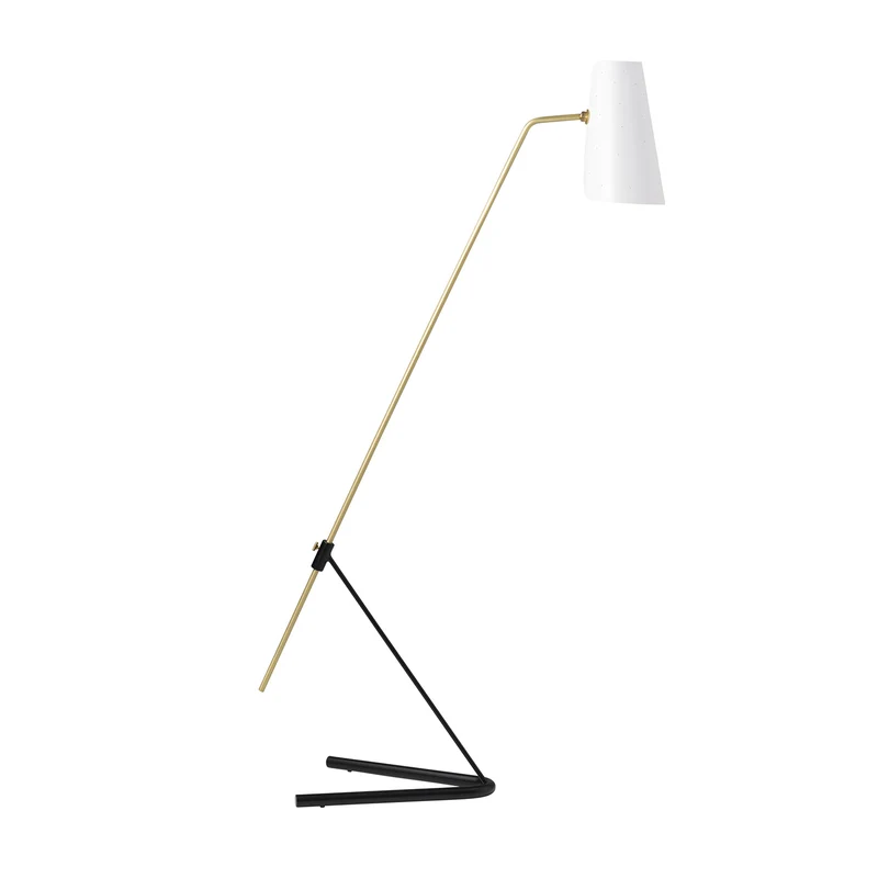 G21 - Lampadaire en acier et laiton, style vintage