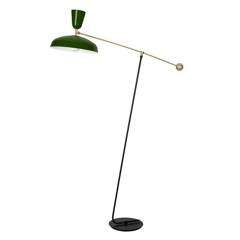 G1 - Lampadaire en acier et laiton, style vintage