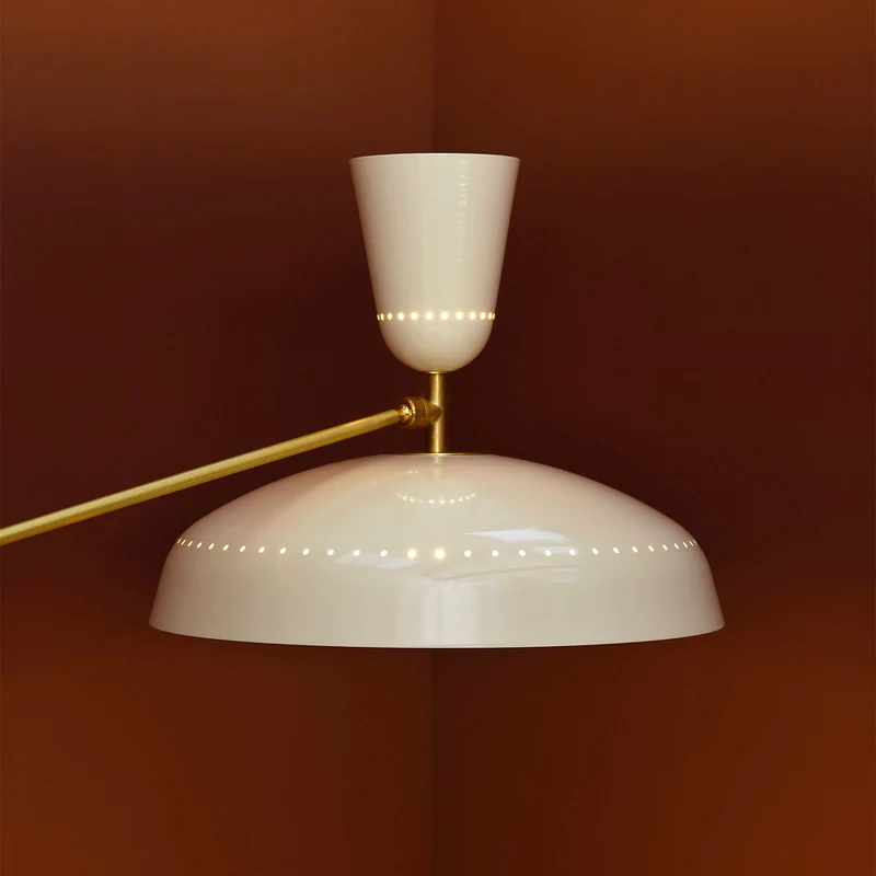 G1 - Lampadaire en acier et laiton, style vintage