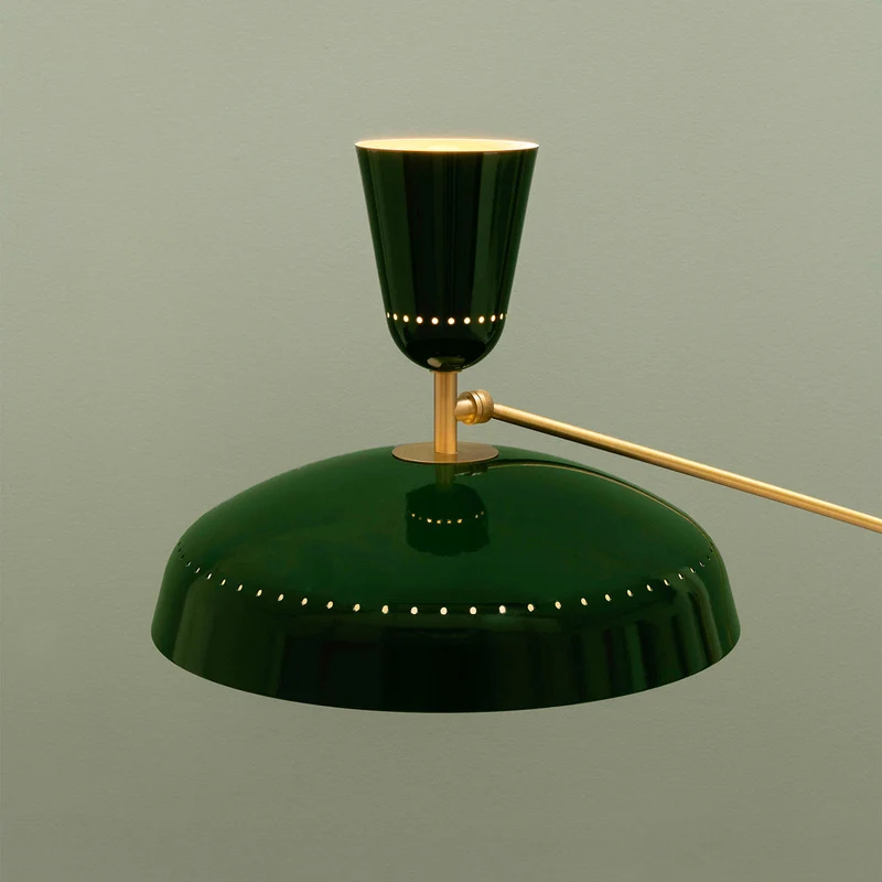 G1 - Lampadaire en acier et laiton, style vintage