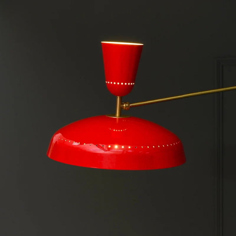 G1 - Lampadaire en acier et laiton, style vintage