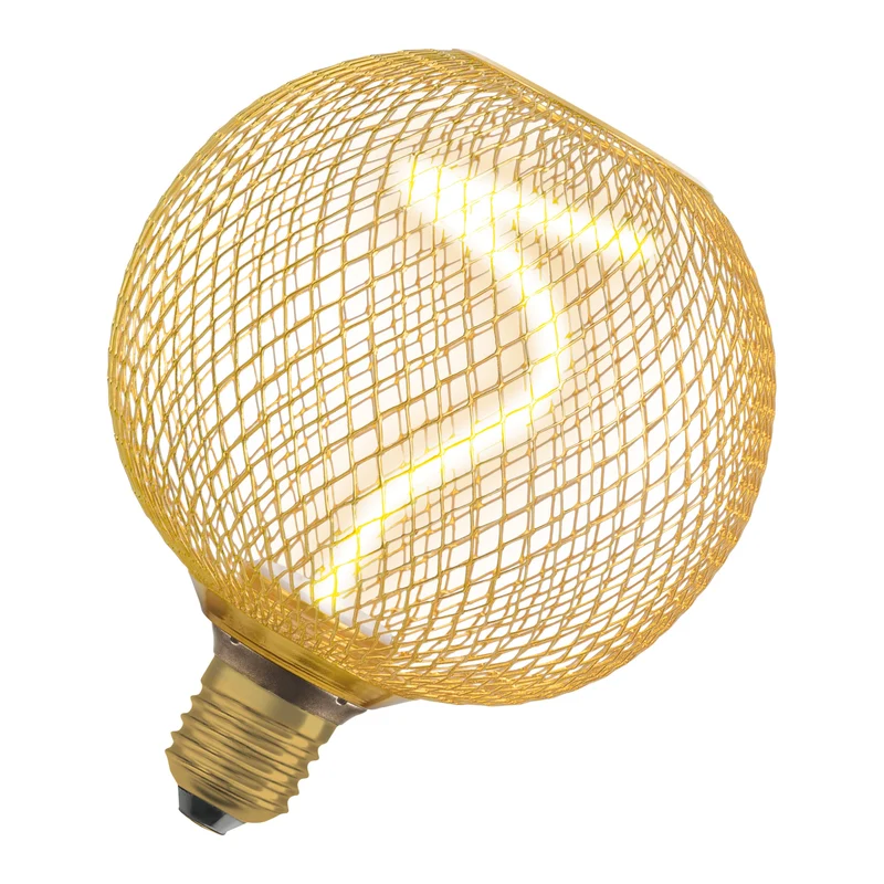 OSRAM DECOR LED Lampadina a filamento a spirale Globo, Oro, 3.5W, 170lm, Bianco caldo confortevole, E27