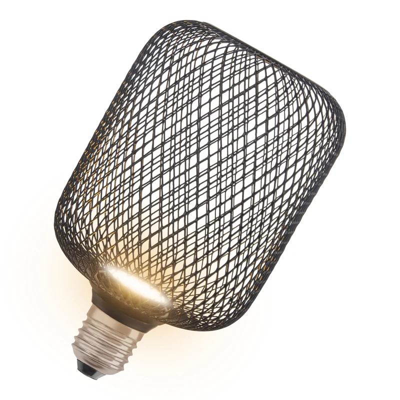OSRAM DECOR LED Lampadina piatta Lampada Nero, 3.5W, Opalino, 100mm, Bianco caldo, E27
