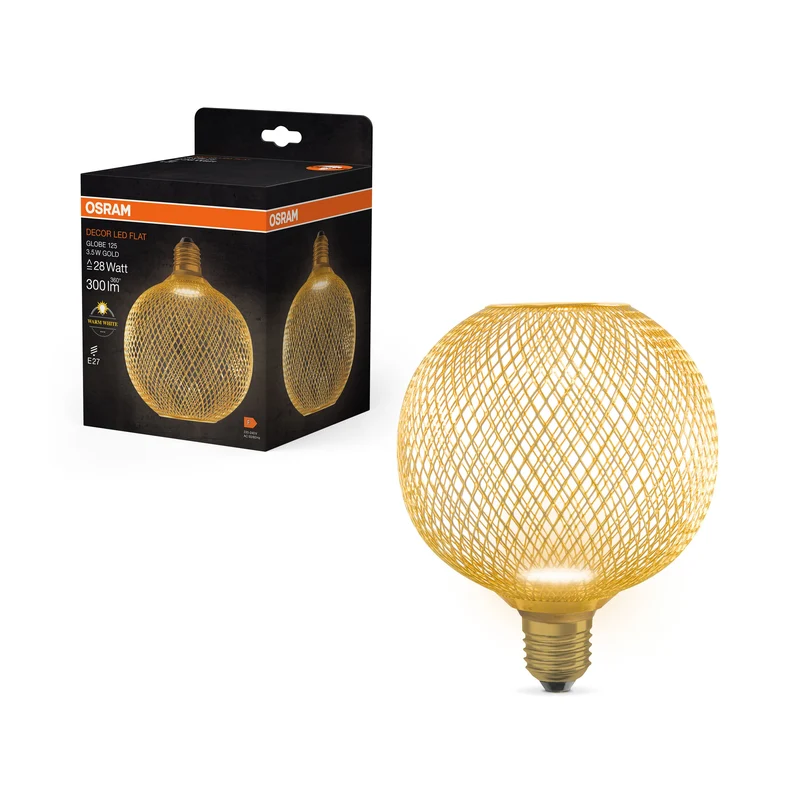 OSRAM DECOR LED Lampada piatta Lampada oro, 3.5W, 300lm, satinato, 125mm, bianco caldo, E27
