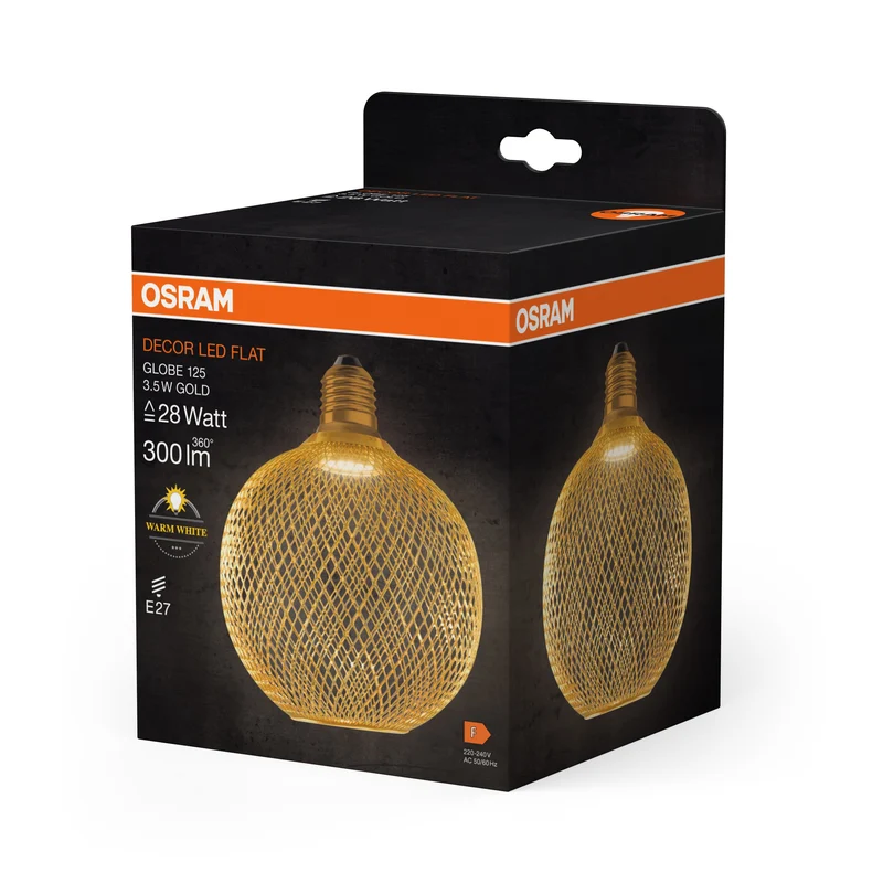 OSRAM DECOR LED Lampada piatta Lampada oro, 3.5W, 300lm, satinato, 125mm, bianco caldo, E27