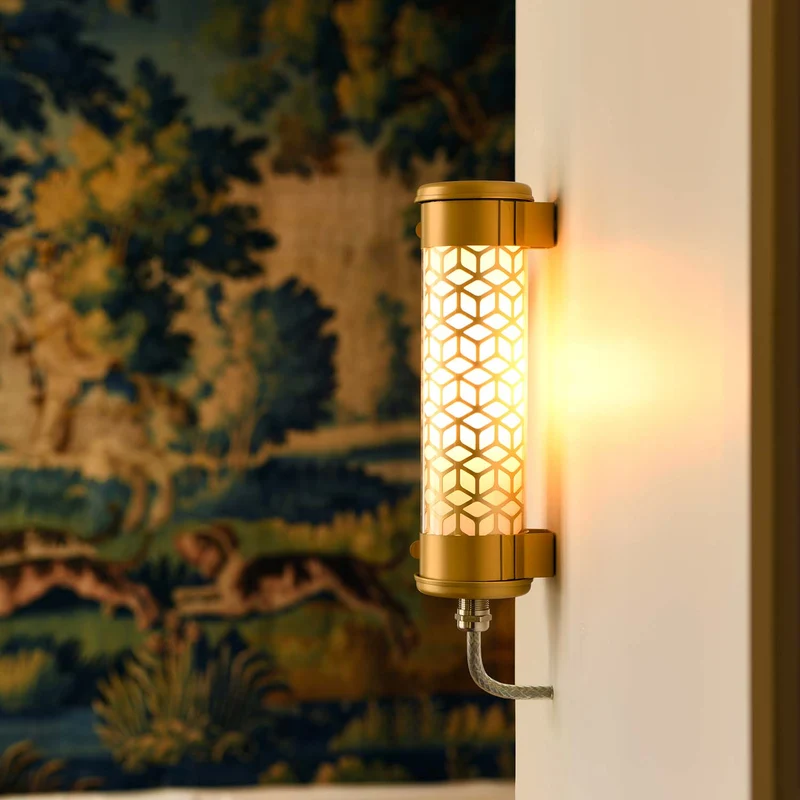 VENDOME NANO - Applique murale étanche IP68 en acier, verre et laiton, style Art déco