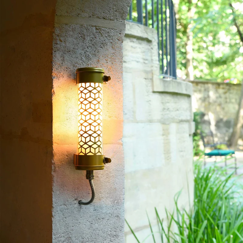 VENDOME NANO - Applique murale étanche IP68 en acier, verre et laiton, style Art déco