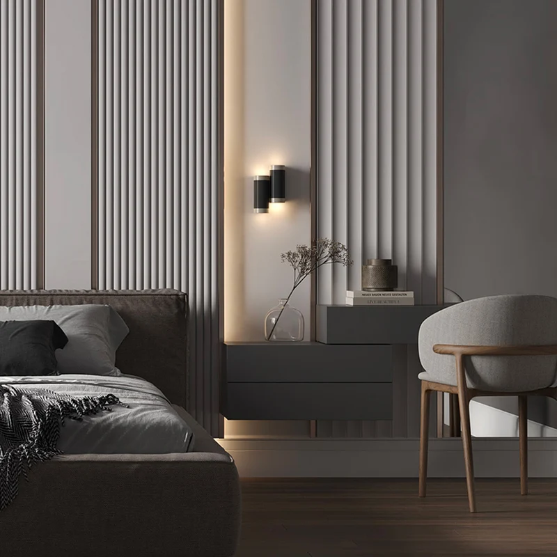 Kilt - Applique murale LED à lumière dirigée en acier, style contemporain