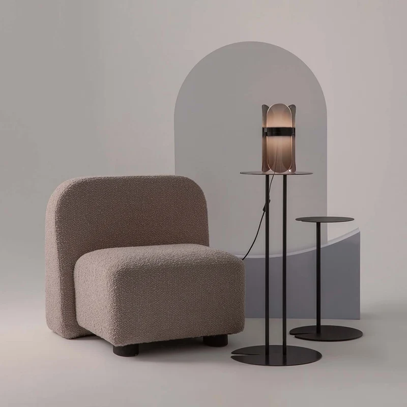 Insight - Lampe à poser à diffuseur arrondi en verre fumé, style contemporain