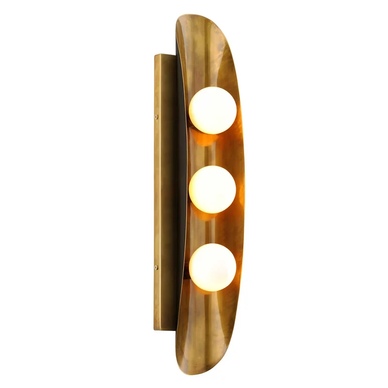 Hopper - Applique murale en laiton et verre, style ethnique, H 25 cm