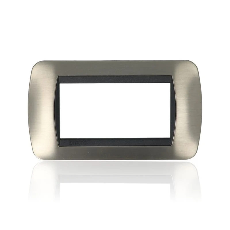 BTICINO L4804ACS - Living Int - Placca 4P Acciaio Spazzolato