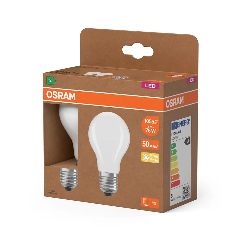 OSRAM LED Superstar Classic Lampada Opaca, 5W, 1055lm, E27, Bianco caldo