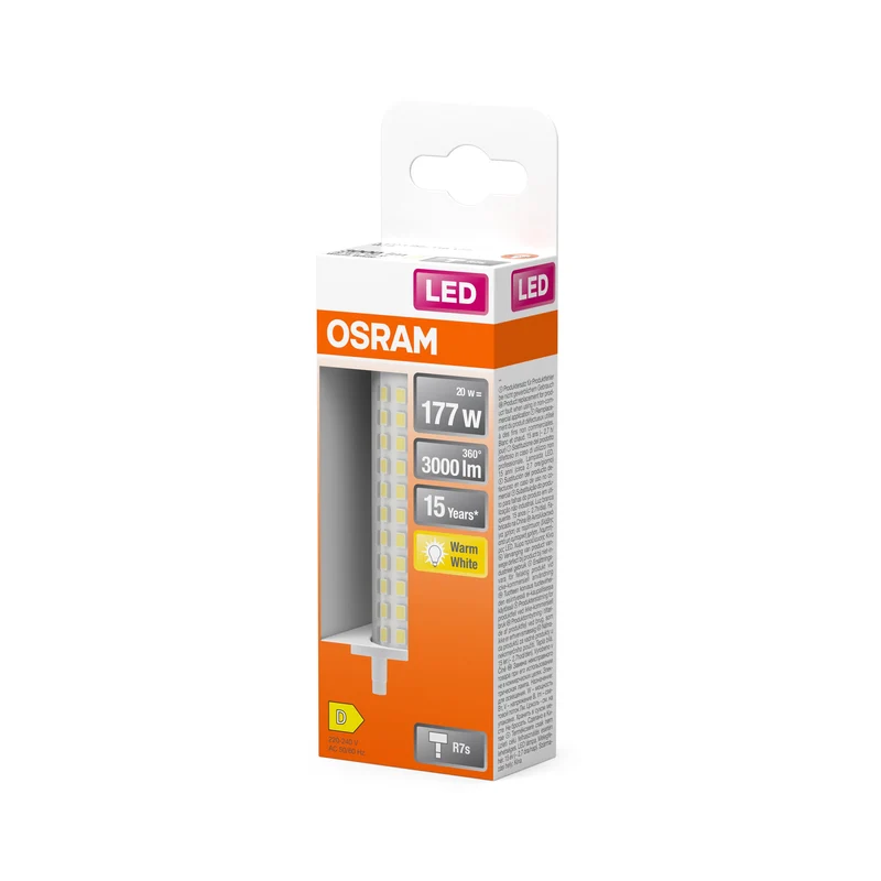 OSRAM LED Line Lampada Chiara, 20 W, 3000 lm, Attacco R7s, Bianco Caldo