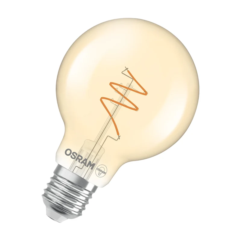 OSRAM Vintage 1906 Globo Lampadina LED Oro, 4.9W, 470lm, 2200K, Bianco caldo comfort, E27