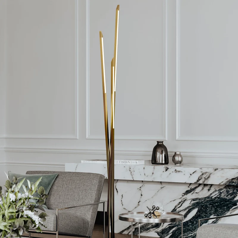 GANSEVOORT - Lampadaire LED en acier et laiton, style contemporain