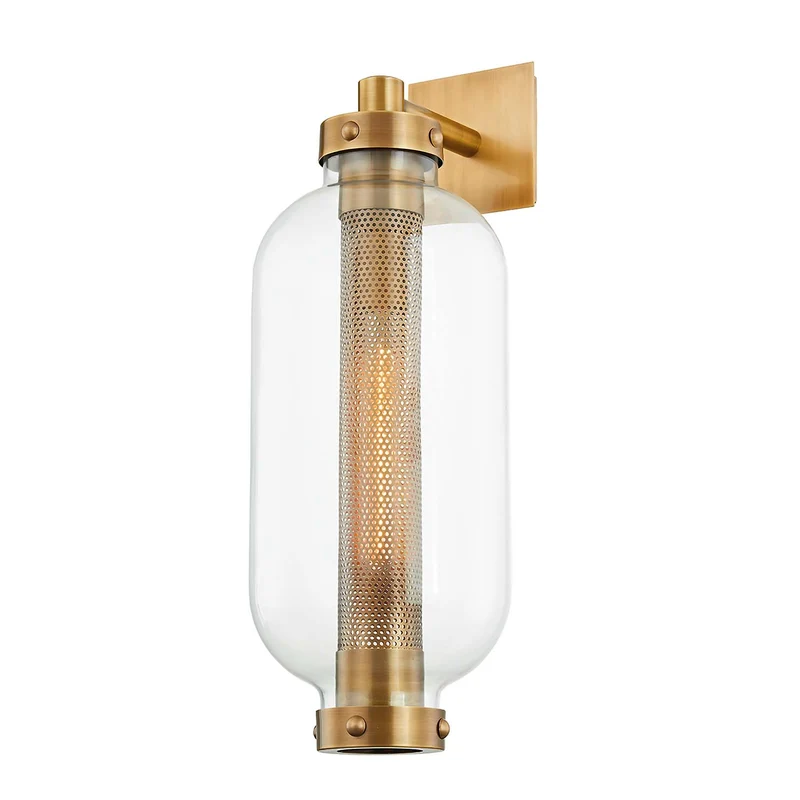 ATWATER - Applique murale en laiton et verre, style industriel