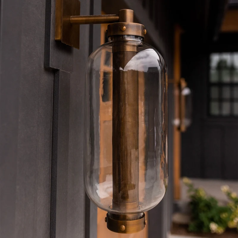 ATWATER - Applique murale en laiton et verre, style industriel