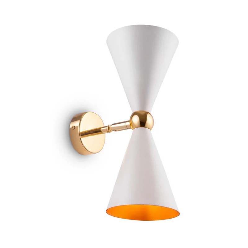 Vesper - Applique murale conique bicolore en verre et acier, style Art déco