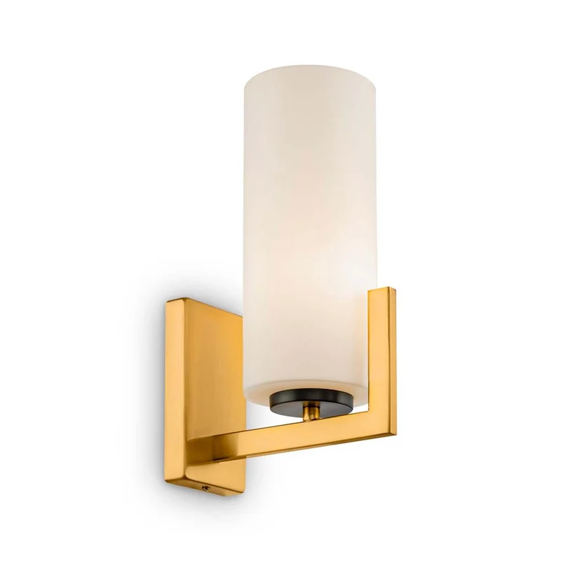 Fortano - Applique murale à diffuseur cylindrique en verre et acier, style Art déco