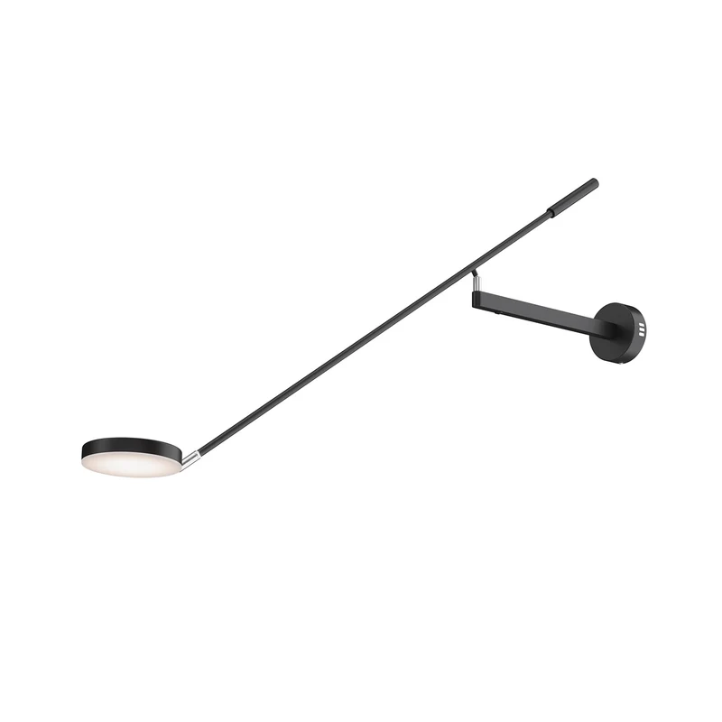 Fad - Applique murale LED à bras oscillant en verre et acier, style contemporain