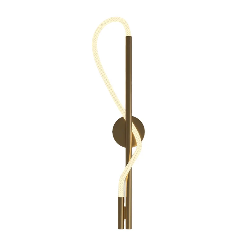 Tau - Applique murale LED à ruban vertical en acier et verre, style Art déco