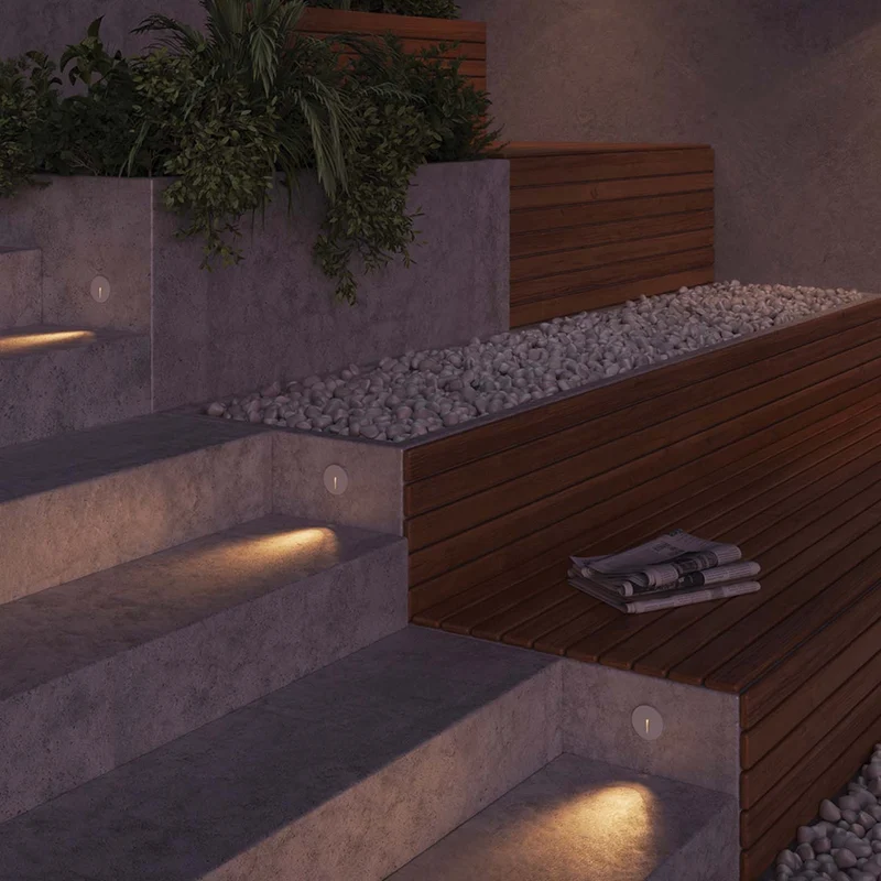 Lock - Spot LED pour escalier en aluminium, style contemporain