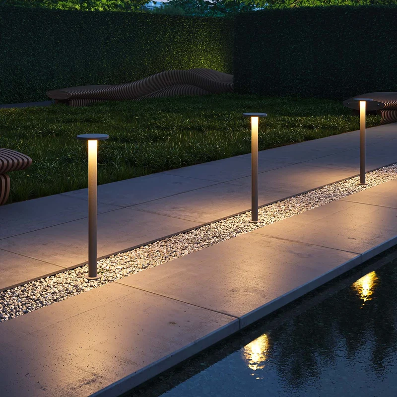 Wald - Borne LED en forme de champignon en acier, style contemporain