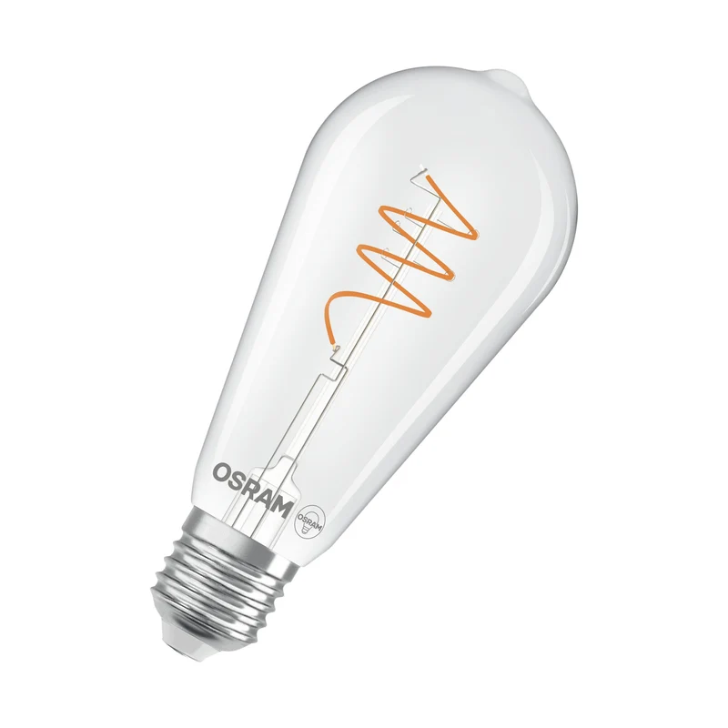 OSRAM Vintage 1906 Edison Lampadina LED Chiara, 3.4W, 470lm, E27, Bianco caldo
