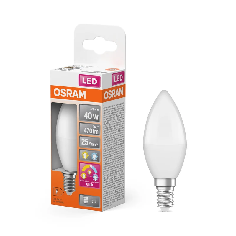 OSRAM LED Superstar Classic Lampada Opaca, 3 Modalità, 4.9W, Bianco Caldo, Bianco Freddo