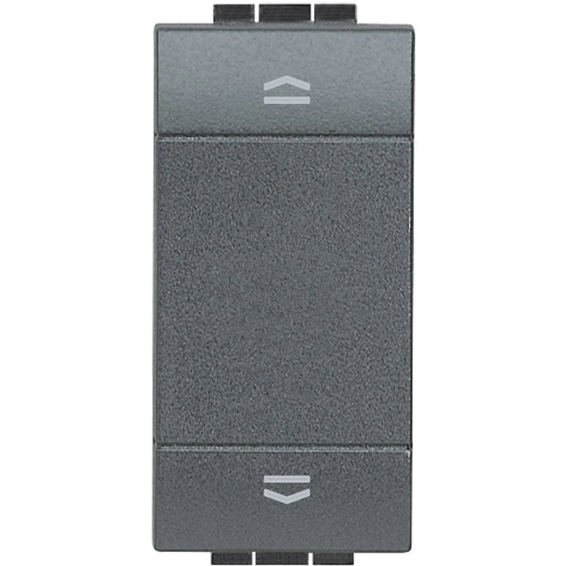 BTICINO L4037N - Pulsante Doppio Interbloccato 10A 250 Vac - Antracite - LivingLight