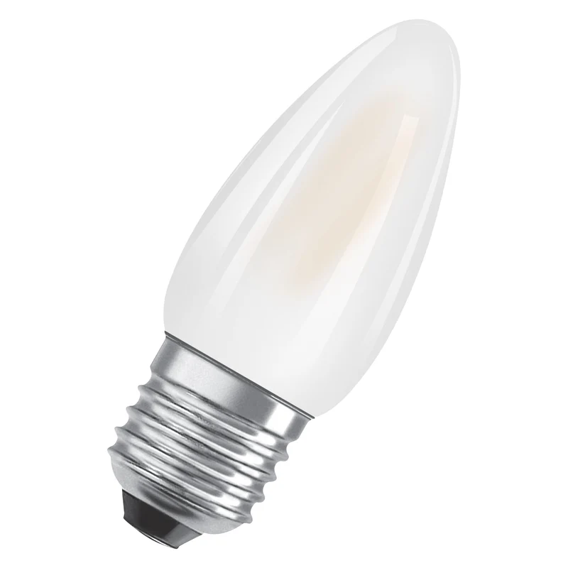 OSRAM LED Star Classic Lampada, Candela piccola, 5.5W, Opalina, E27, Bianco caldo