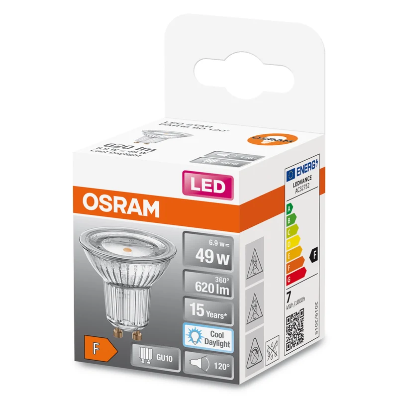 OSRAM LED Star Lampada Riflettore, 6.9W, 620lm, GU10, Luce diurna fredda