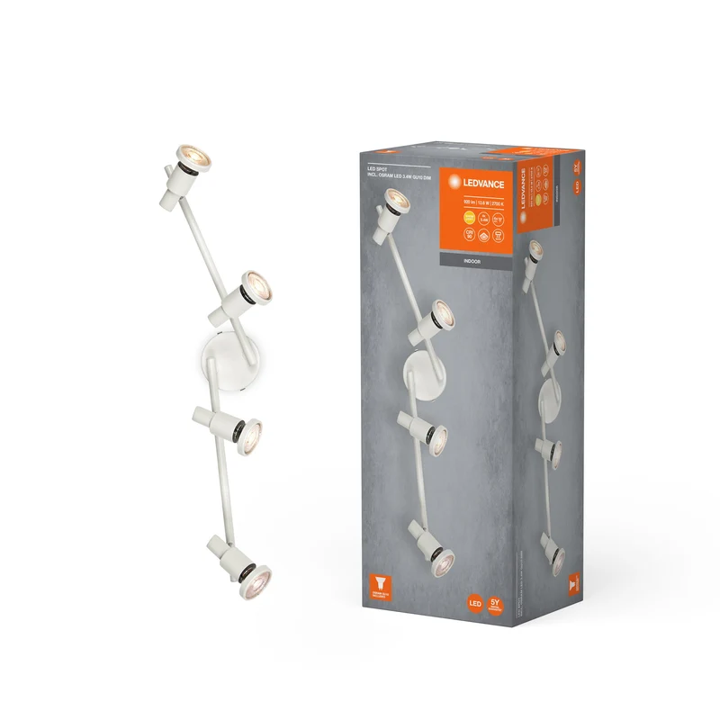LEDVANCE Faretto LED GU10 Lampada da soffitto 4 x 3,4W, 920lm, bianco