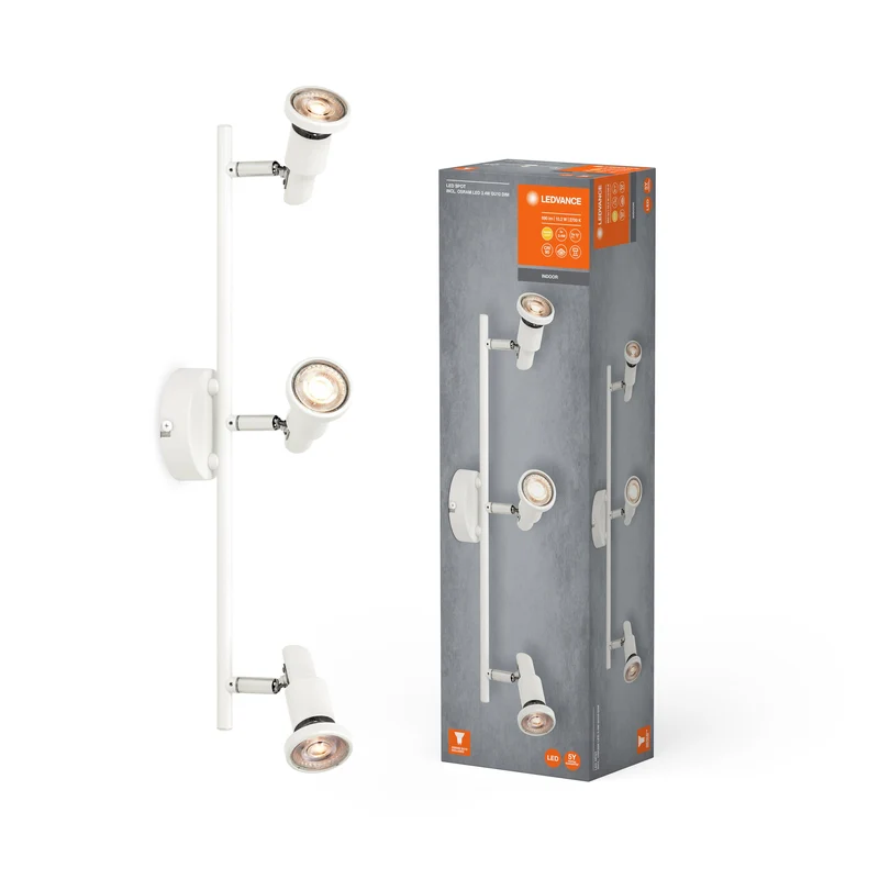 LEDVANCE Faretto LED GU10 Lampada da soffitto 3 x 3,4W, 690lm, bianco