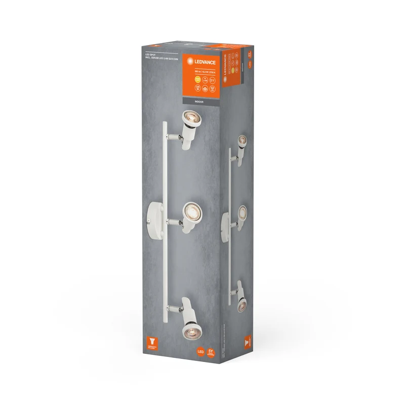 LEDVANCE Faretto LED GU10 Lampada da soffitto 3 x 3,4W, 690lm, bianco