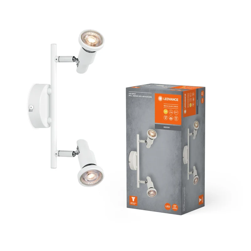 LEDVANCE FARETTO LED GU10 Lampada da soffitto 2 x 3,4W, 460lm, bianco