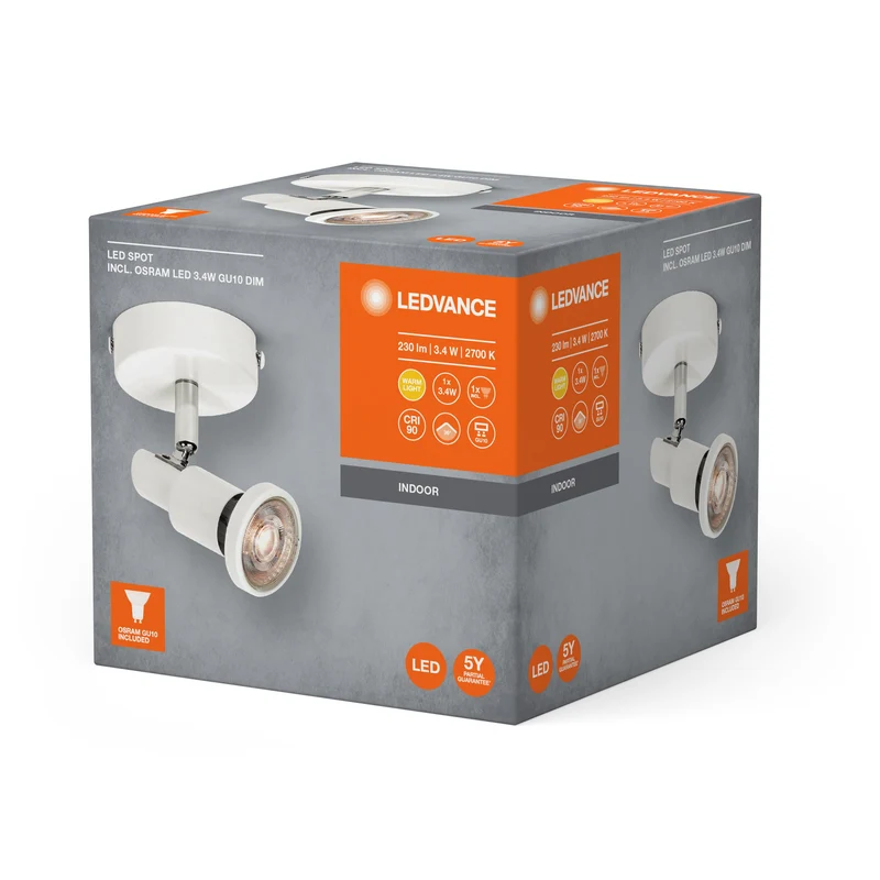 LEDVANCE FARETTO LED GU10 Lampada da soffitto 1 x 3,4W, 230lm, bianco