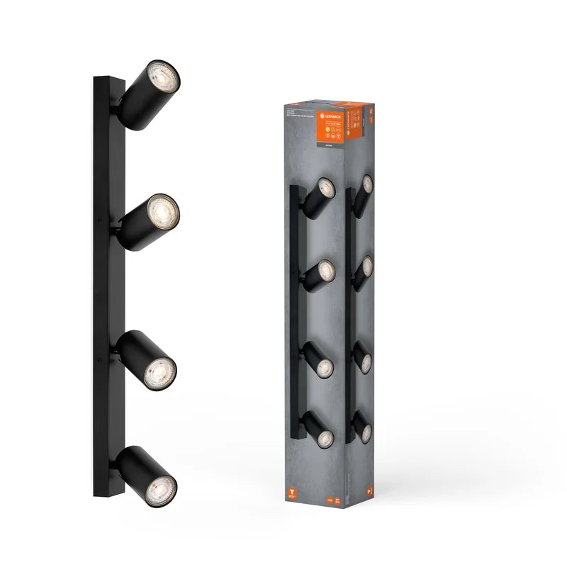 LEDVANCE FARETTO LED OTTAGONALE Plafoniera 4 x 3,4W, GU10, 920lm, nero