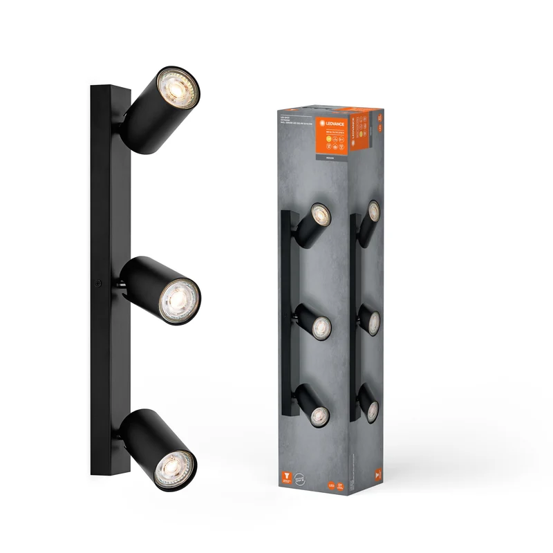 LEDVANCE FARETTO LED OTTAGONALE Plafoniera 3 x 3,4W, GU10, 690lm, nero